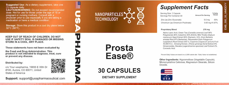 ProstaEase Supplement facts